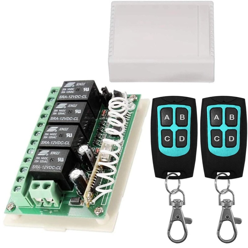 12V Relay Remote Switch Wireless RF Remote Control Switch 4 Channel Relay Mod…
