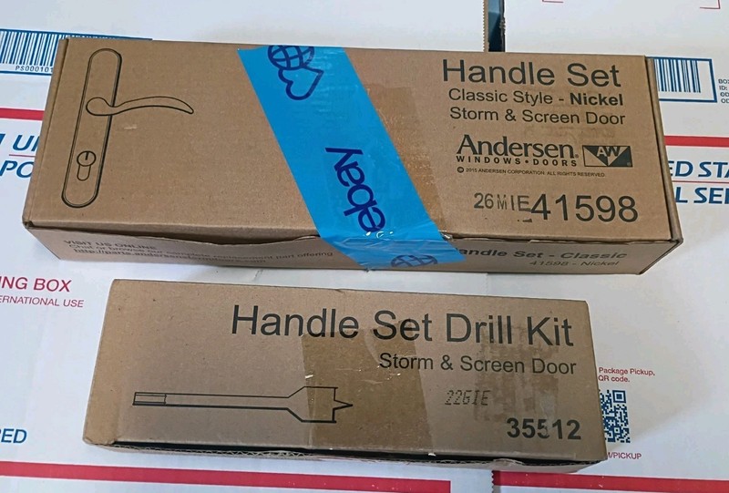 Anderson Handle Set Classic Style Nickel Storm & Screen Door 41598 New Old Stock