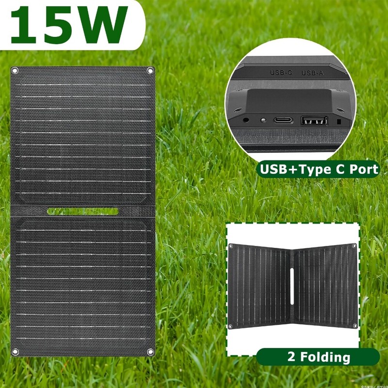 ETFE Folding Solar Panel Kit 40W 12V Mono Camping Battery Type-c/USB/DC Charging