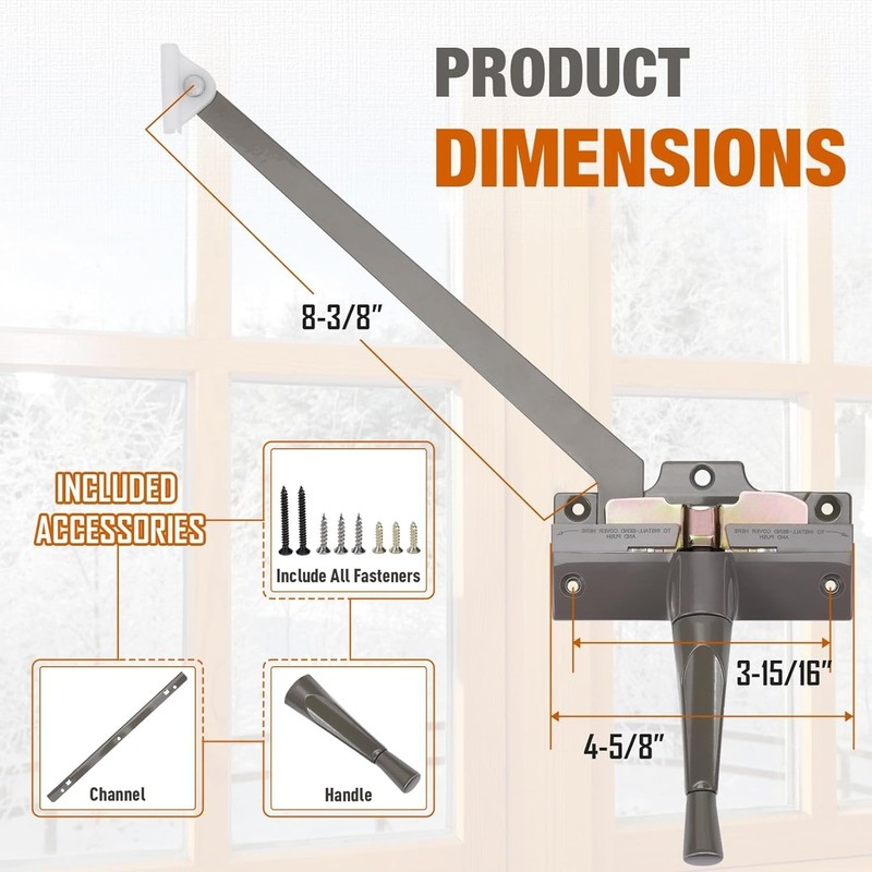 Straight Arm Operator For Anderson Window Crank Replacement For Right Window gallery