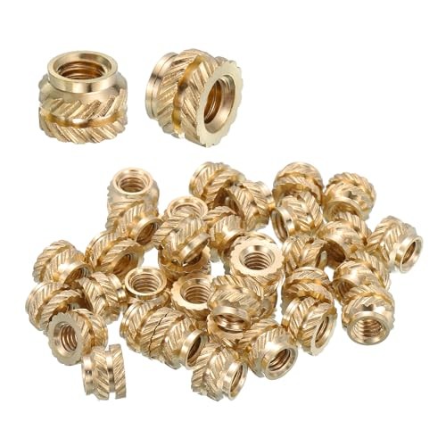 Pcs Threaded Inserts Pure Brass Metric Knurled Nuts M4 x 5mm L x 7mm OD 38 gallery