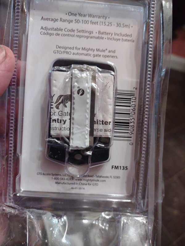 MIGHTY MULE FM135 Single Button Entry Transmitter Package Slightly Damaged gallery