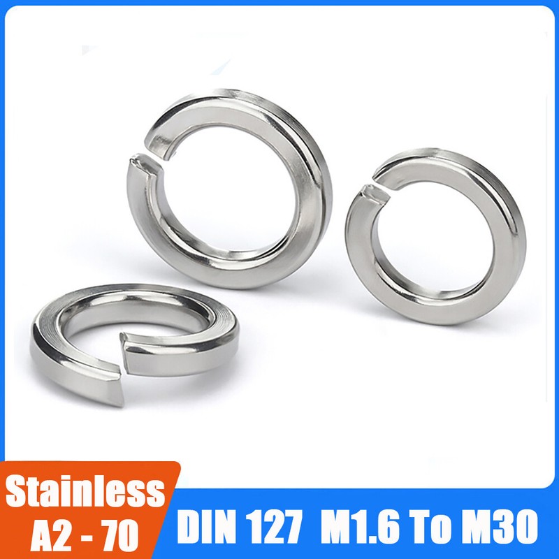 Spring Lock Washers A2 Stainless Steel Square Coil Section Metric M1.6 To M30