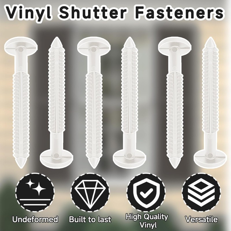 Vinyl Shutter Fasteners 3 Inch White Screws Exterior Hardware Spikes 36 PCS gallery