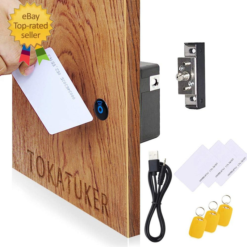 Invisible Cabinet Lock, Hidden NFC Lock DIY RFID Latch with USB Cable Power for