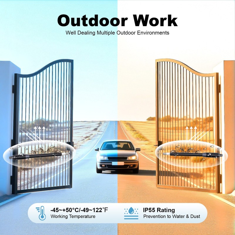 New Automatic Arm Dual Swing Gate Opener Heavy Duty Kit Electric Remote Control
