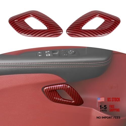 for Challenger Inner Door Handle Trim Cover for Dodge Challenger 2015-2023 Red