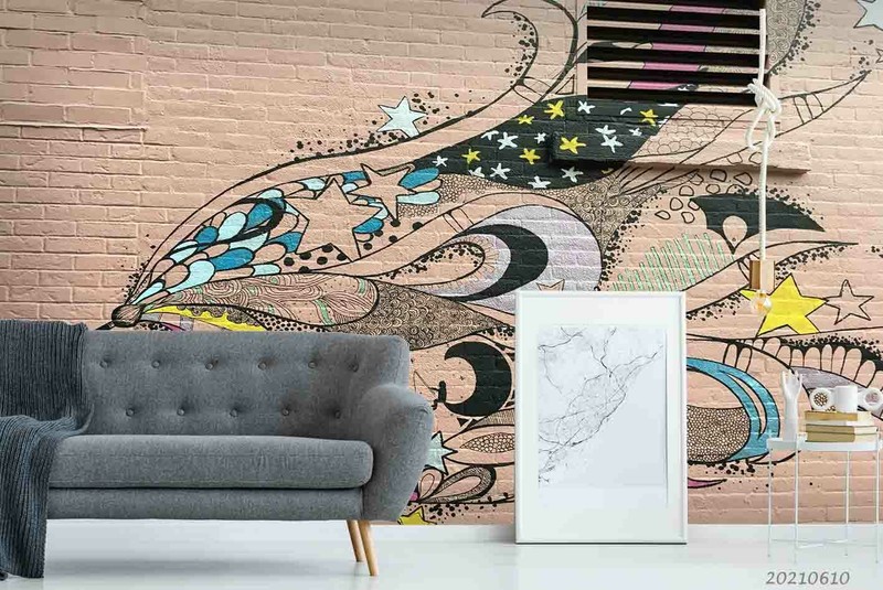 3D Abstract Art Graffiti Self-adhesive Removable Wallpaper Murals Wall 547 gallery
