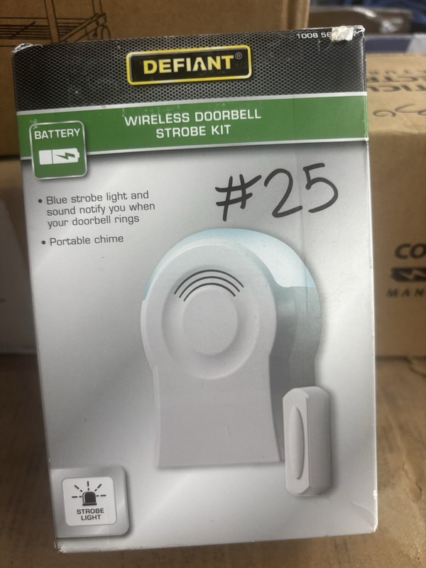 Defiant Wireless Battery Operated Tabletop Doorbell Kit Wireless Push Button