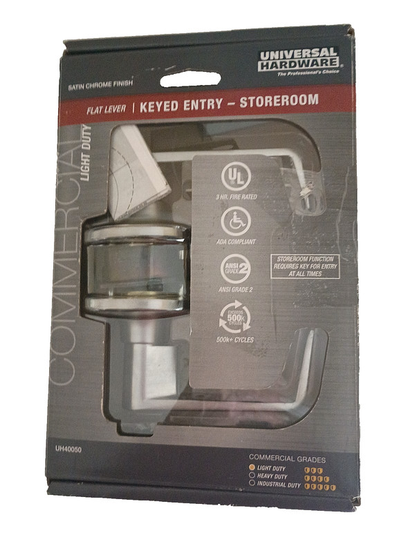 Universal Hardware 3-Hour Fire Storeroom Lever, ADA, ANSI Grade 2, Satin Chrome gallery