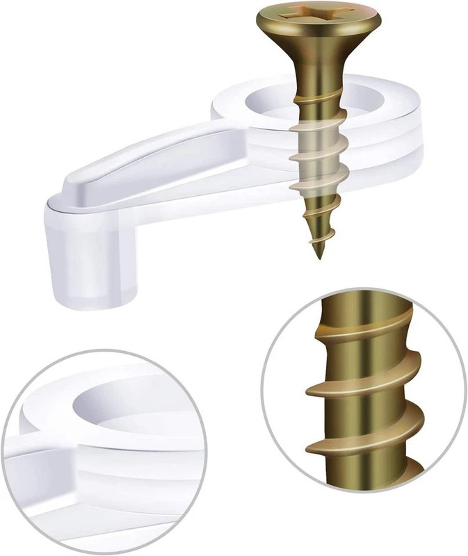 Blulu 50 Pack Glass Retainer Clips Kit, Cabinet Glass Clips 4 Mm with Screws for gallery