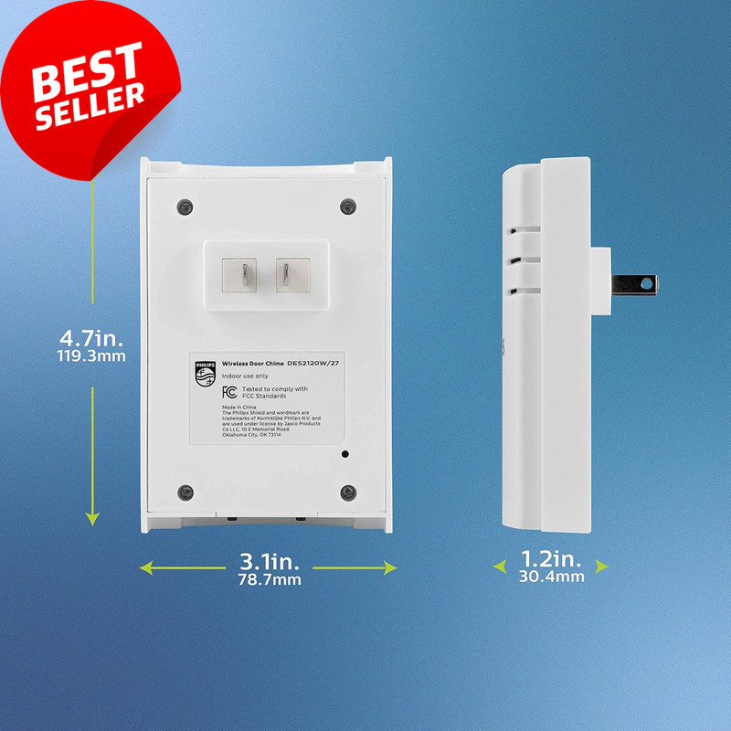 Wireless Doorbell Kit, Plug-In, 8 Melodies, 150 Ft Range, 4 Volume Levels, White gallery