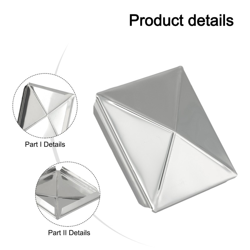 Stylish Pyramid Shape Stainless Steel Cap for Square Posts Quick Installation gallery