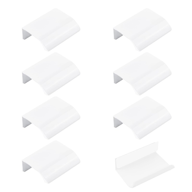 Finger Edge Pull 8 PCS White Concealed Handle 50mm Self-Stick Drawer