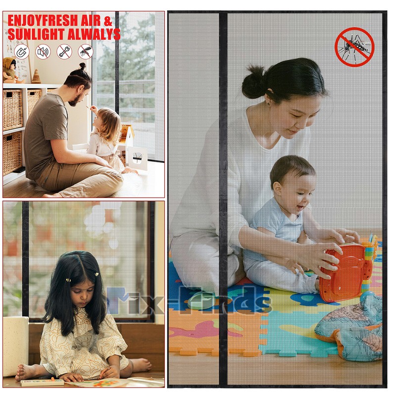 Pet Friendly No Tools Required Mesh Magnetic Door Hands Free Screen Mosquito Net gallery