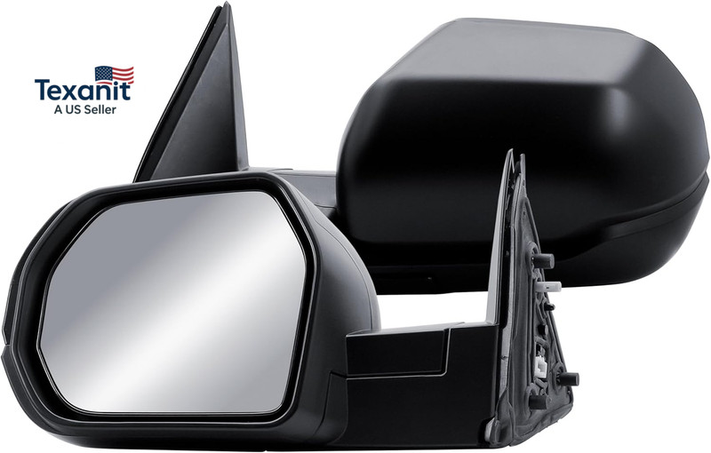 Driver Left Side Door Mirror Power Heated Textured Black Cover Manual Folding fo