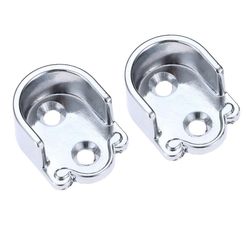 2Pcs Bathroom Closet Tube Rail Support Metal Rod Bracket Pole Holder 19mm Dia gallery