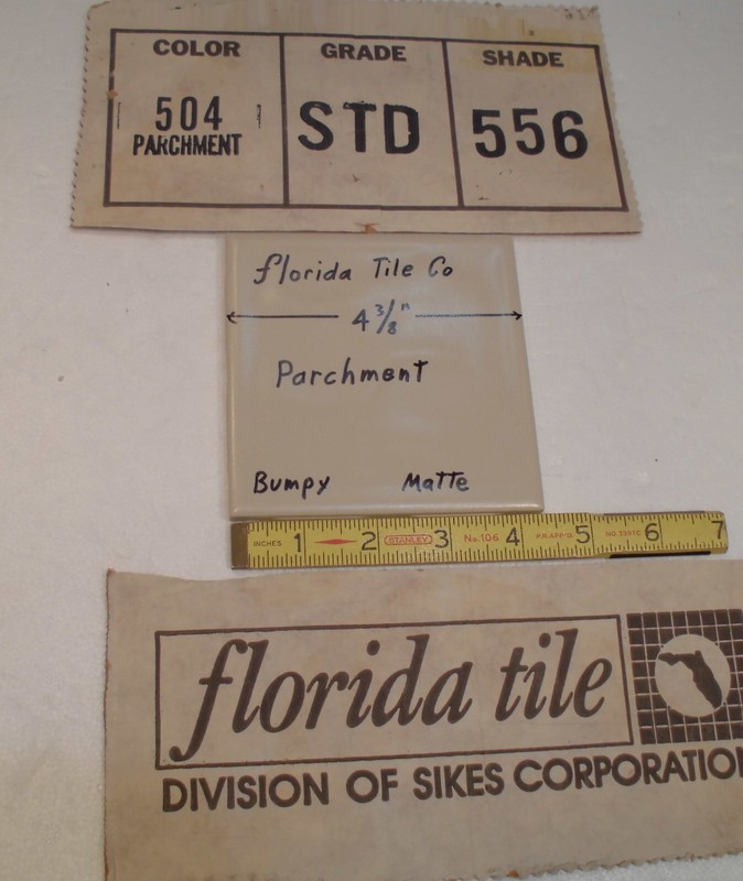 1 pc. Parchment-Tan: Bumpy Matte Ceramic Tile 4-3/8″ Florida, Big Thumb, Prints