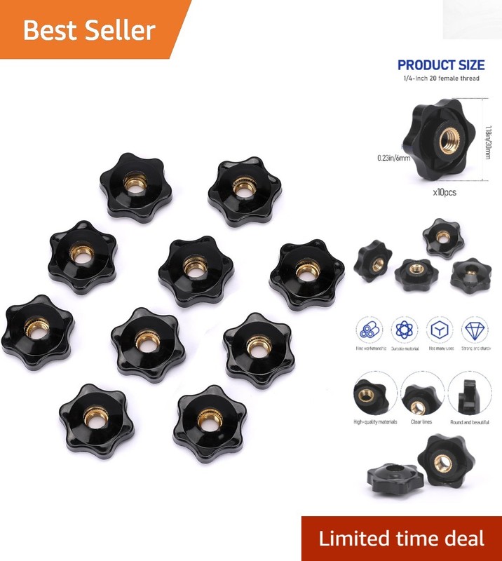 Robust 10 Count Star Drive Knobs 1/4 Inch – Ideal for Woodworking Projects