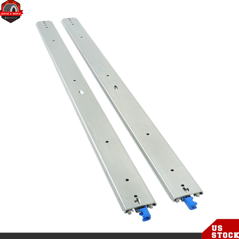 1 Pair 48 Inch Locking Drawer Slides Full Extension & Lock 500 lbs Load Capacity