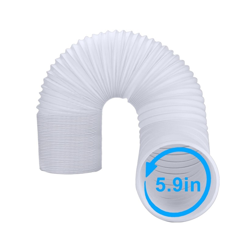 Anti-Clockwise 5.9 Inch Air Conditioner Exhaust 5.9″ AC Hose, White