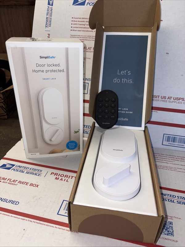 SimpliSafe Smart Door Lock with PIN Keypad (WHITE) w Black Keypad SSLK1