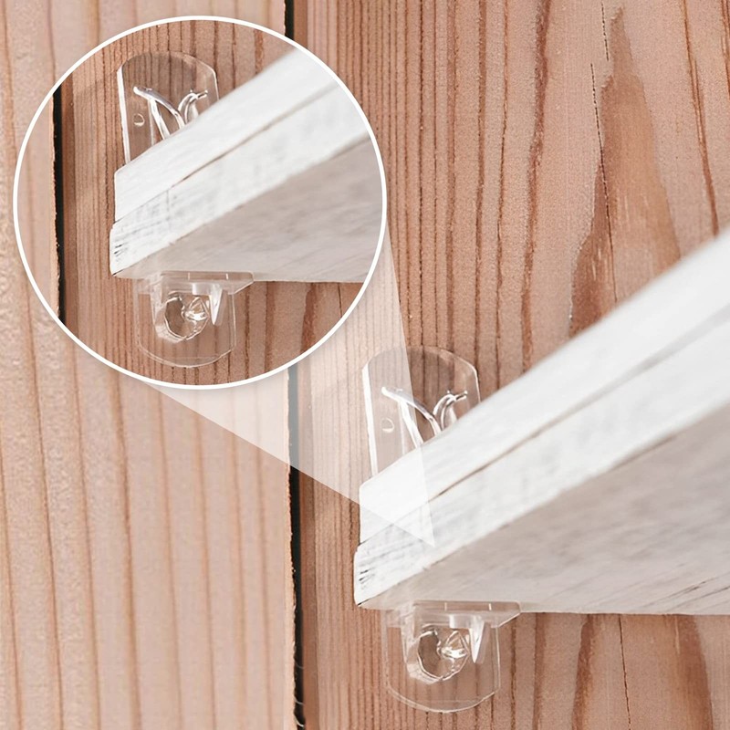 40 Pcs 1/4 inch Plastic Locking Shelf Pins Clear Support Pegs Shelf Clips gallery