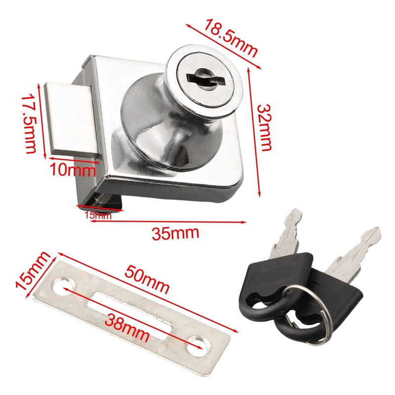 Efficient Locking Solution for Display Cabinets Glass Cabinet Lock with 4 Keys gallery