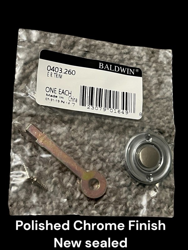 Baldwin Traditional 0403.260 Emergency Release Cover Trim & Key Polished Chrome