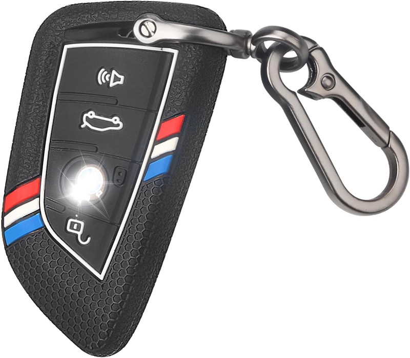 Striped Silicone Key Shell Case for 2 4 5 6 7 Series X1 X2 X3 X4 Color: Black