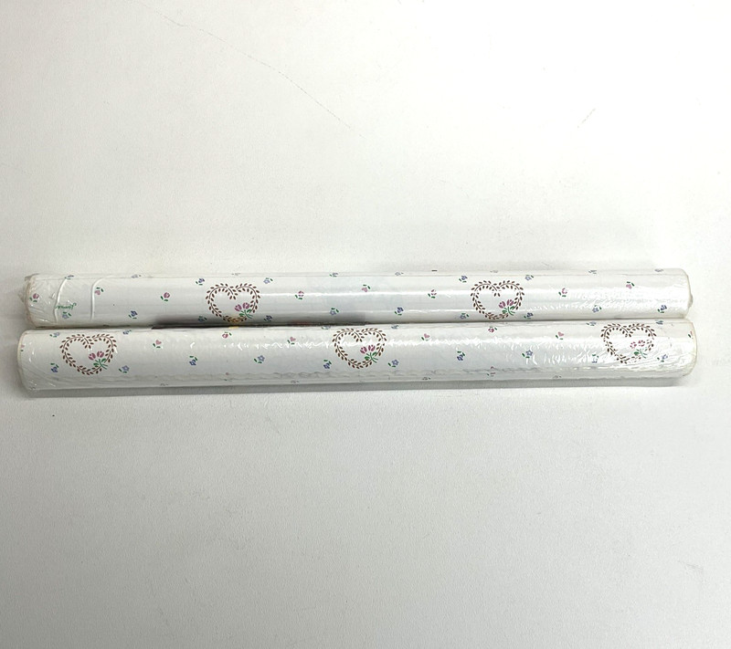 NEW Vintage 1990s Hearts & Flowers Contact Paper Rolls Cottagecore Rubbermaid