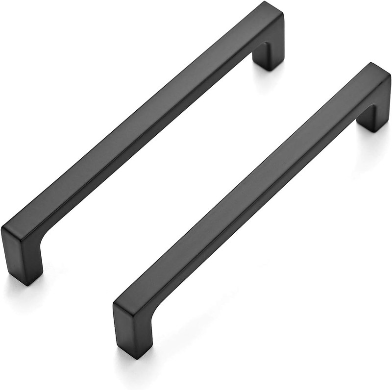 55 Pack Solid 5 Inch Kitchen Square Cabinet Handles Matte Black Pulls Drawer Pul