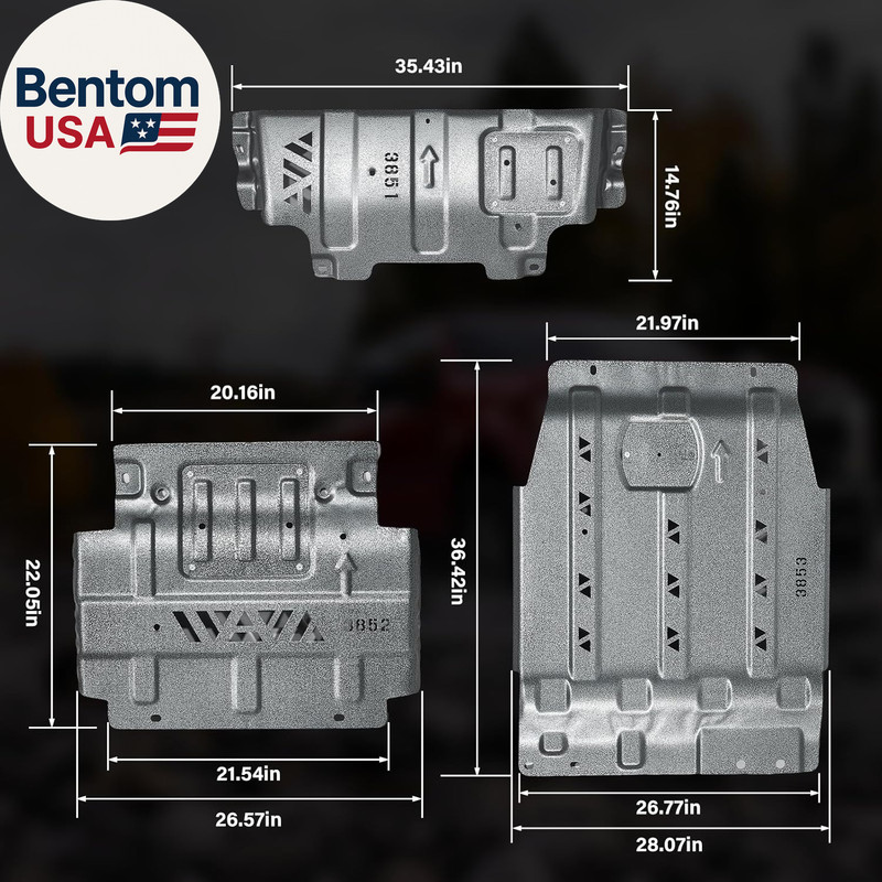Full Skid Plate Kit with Engine & Transmission Protection Plate Compatible with gallery