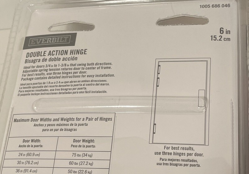 2 X Everbilt Square Radius Satin Nickel Double Action Hinge 6 in. 1005 686 046 gallery