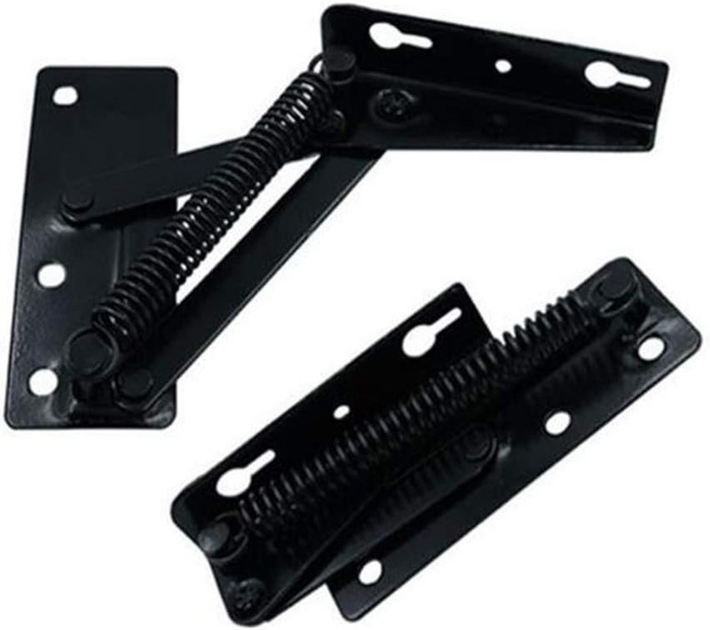 Durable Black Spring Hinges - 80° Foldable Lifting Brackets for Furniture gallery