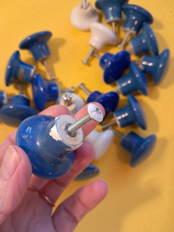 Vintage Ceramic Drawer Knobs Blue And White Some Japan gallery