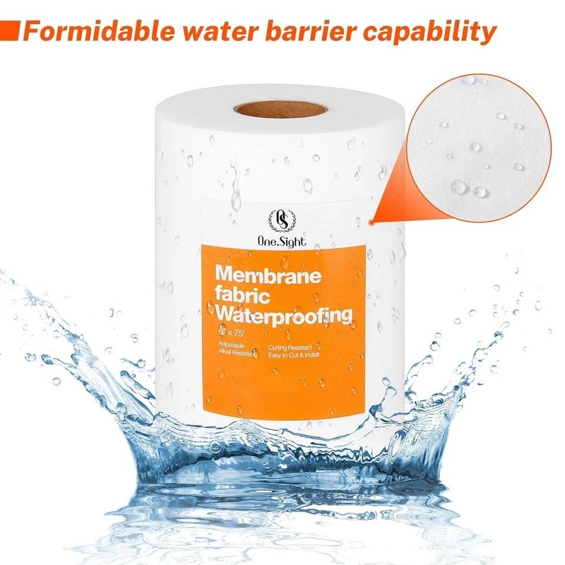 One Sight Waterproofing Membrane Fabric, 6 Inch X 75 Foot Roll white gallery
