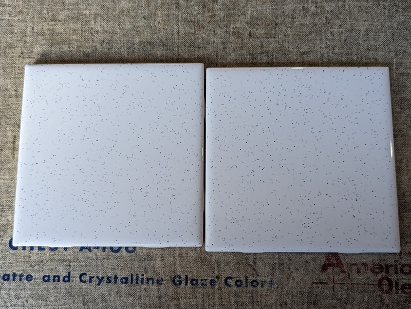 4 pcs American Olean 4 1/4″ Ceramic Tile Salt & Pepper #45 Black Speckled Glossy