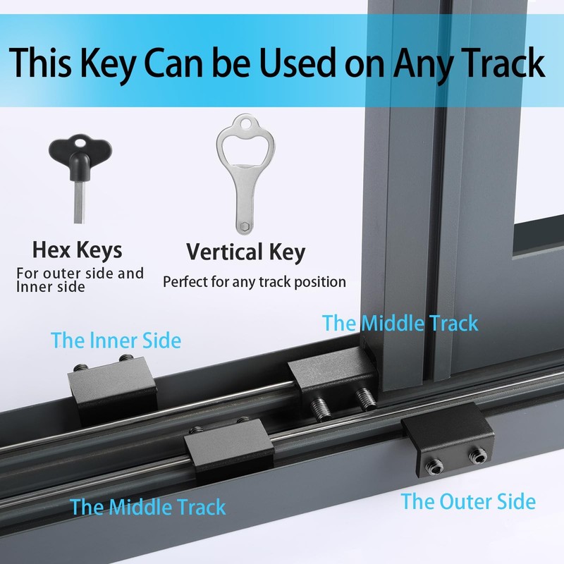 Window Locks4 Pack Sliding Window Locks with Key for Vertical & Horizontal Slid gallery