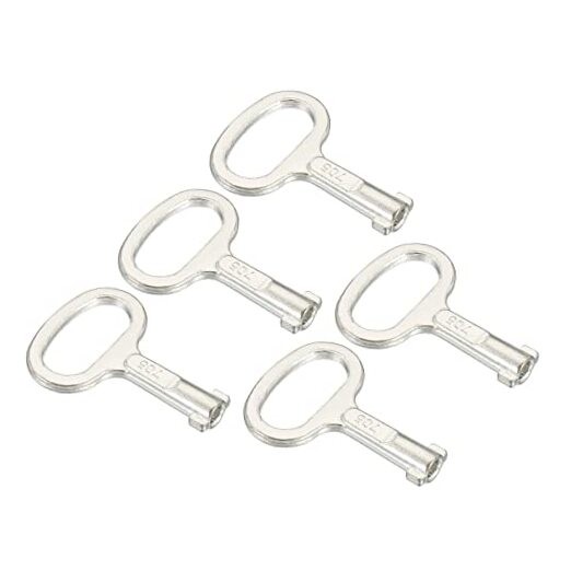 Key Shape Socket Spanner Key, 5 Pack for 0.45"x0.2" Panel Lock, Silver