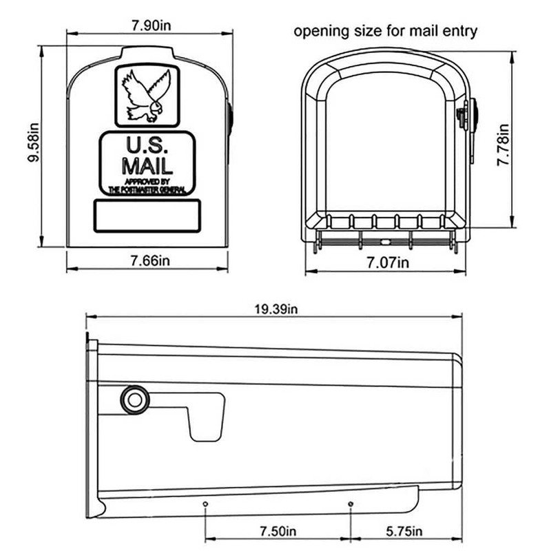 Architectural Mailboxes Parsons White, Medium, Plastic, Post Mount Mailbox gallery