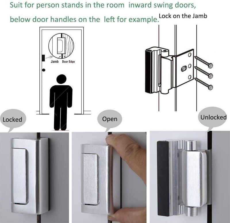 1/2 PACK Door Security Lock, Child Proof Door Reinforcement Lock,Double Safety gallery
