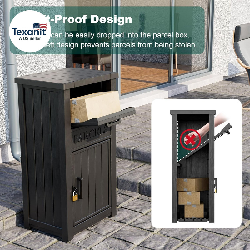 Package Delivery Box for Outside, Large Parcel Drop Box with Lockable Secure, Wa gallery