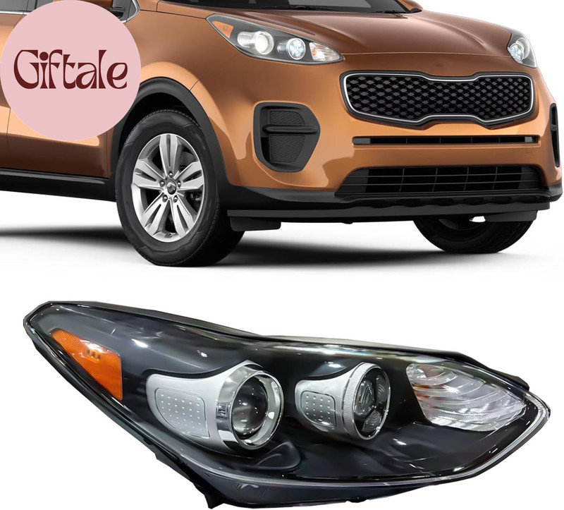 Headlight Assembly Compatible with 2017-2022 Kia Sportage EX/LX with LED DRL Day gallery
