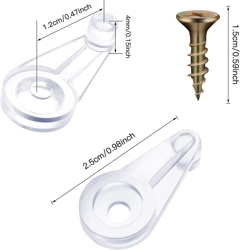 Blulu 50 Pack Glass Retainer Clips Kit, Cabinet Glass Clips 4 Mm with Screws for gallery