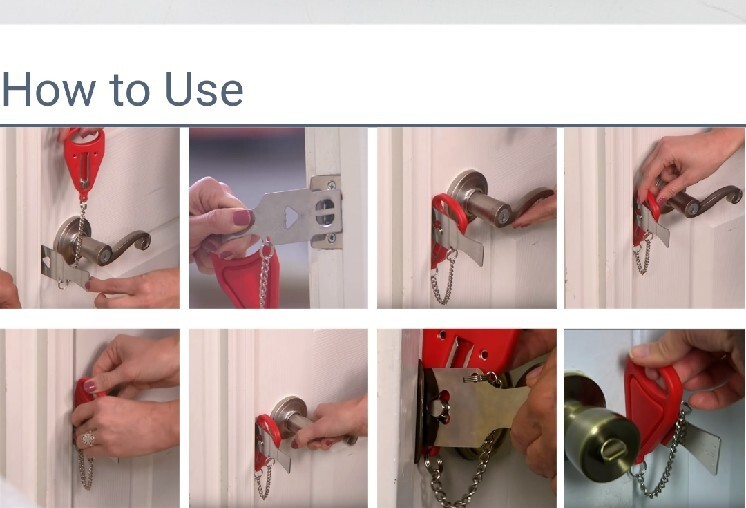 Portable Door Lock Security Device for Travel, Home, Hotel, Living Motel, Dorm gallery