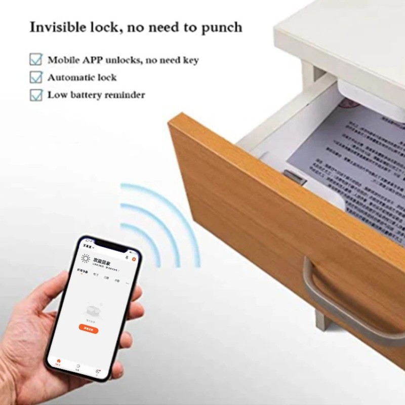 Tuya Smart Drawer Lock Bluetooth Lock Smart Home Security-Protection APP gallery
