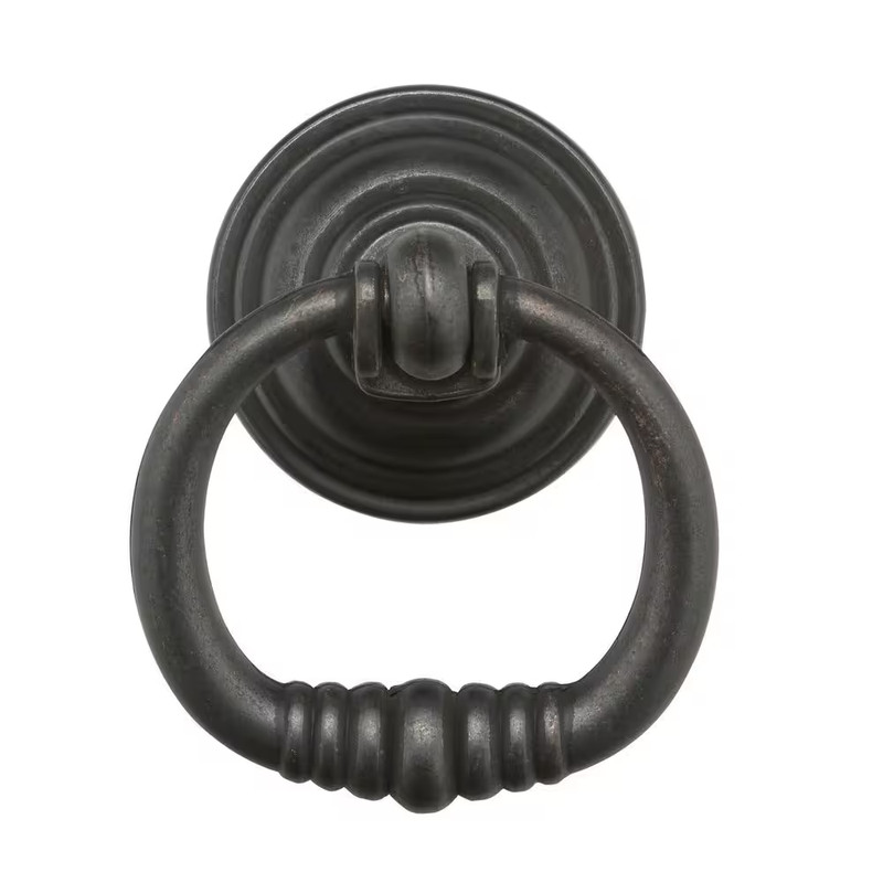 Provence Collection 1-3/4 In. (44 Mm) Traditional Matte Black Iron Cabinet Ring