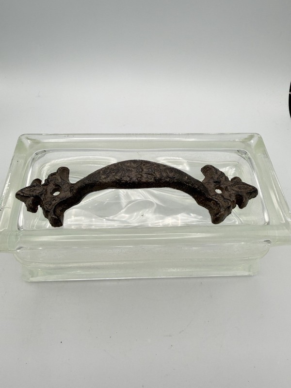 Vtg Rustic Cast Iron Drawer Pull Gothic Victorian Style Face Design Handle