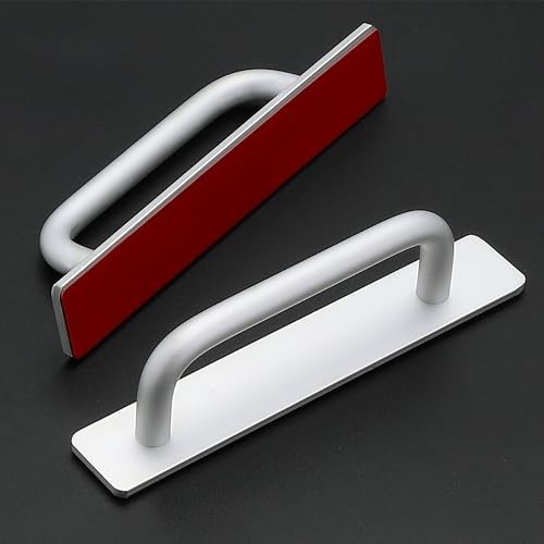 Pack Adhesive Handles Self Stick Instant Cabinet 5.83 In Length 2 Silver gallery